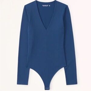 Abercrombie & Fitch Women’s Blue Long Sleeve Thong Bodysuit
